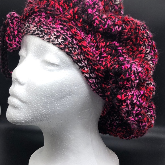 Hodgy Bonnet Handmade Crochet Colorful Strawbery Jam Adjustable with Tie M/L main image 7